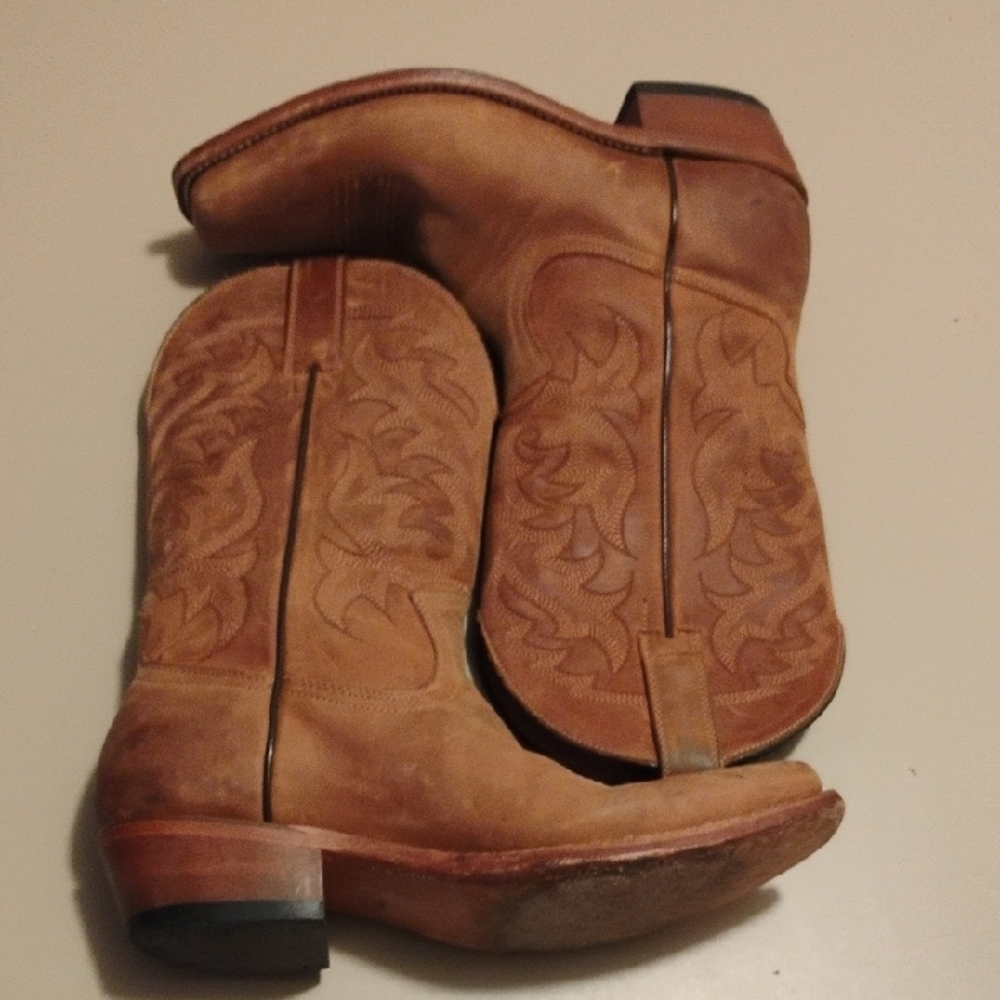Moonshine Spirit Crazy Horse Leather Tan Cowboy Boots Mens 8.5 Brad Paisley - Picture 3 of 7